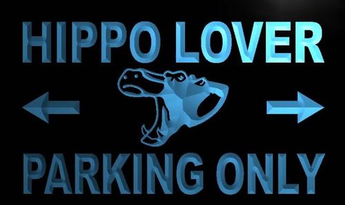 Hippo Lover Parking Only Neon Light Sign